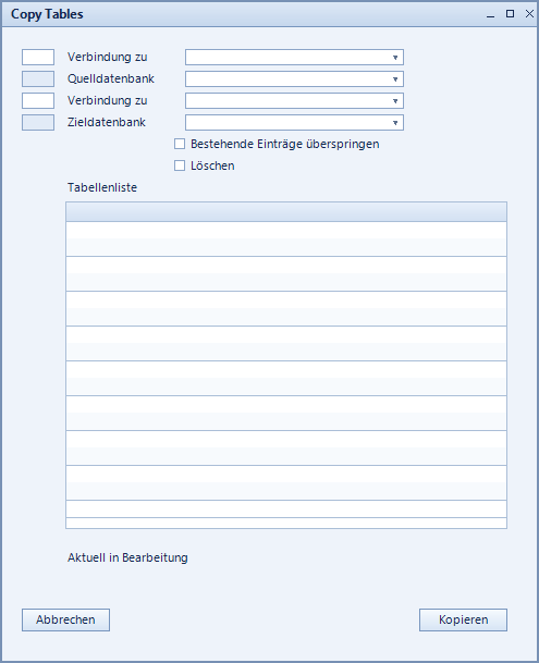 Screenshot: Tabellen kopieren