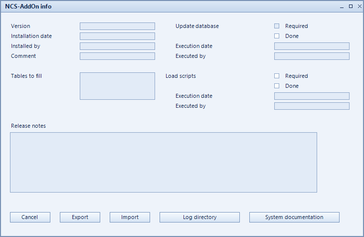 Screenshot: NCS-AddOn Info